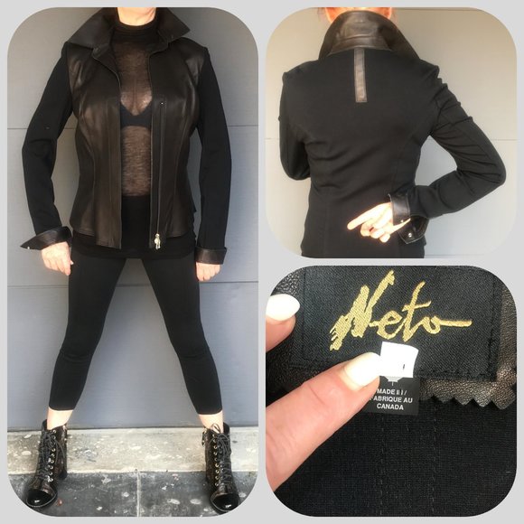 NETO Made in Canada Leather Light Zipper Jacket 2 - Picture 1 of 12